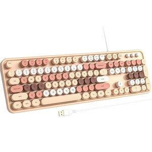 Retro Style Keyboard with Round Keys